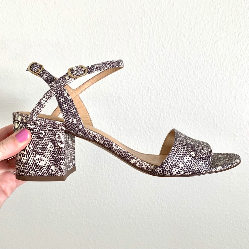 J. Crew Snakeskin Print Block Heels - Picture 2 of 6